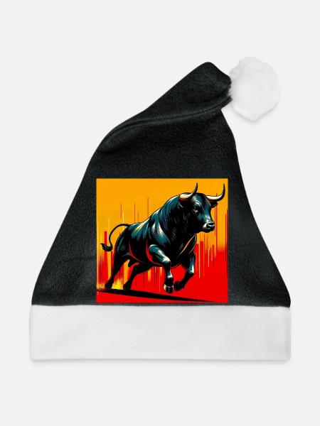 Stier - Weihnachtsmütze - Schwarz/Weiß