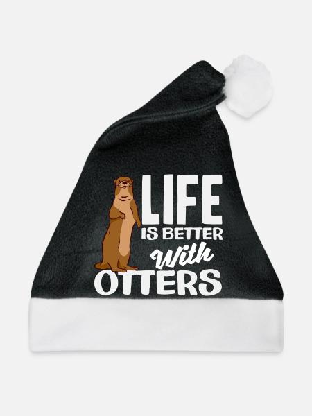 Seeotter Leben Besser - Weihnachtsmütze - Schwarz/Weiß