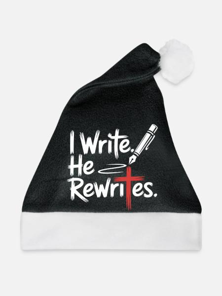 I Write He Rewrites Glauben Jesus - Weihnachtsmütze - Schwarz/Weiß