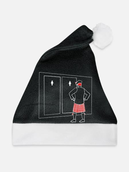 Kilt Schottland Scotland Schottenrock - Weihnachtsmütze - Schwarz/Weiß - Vorne