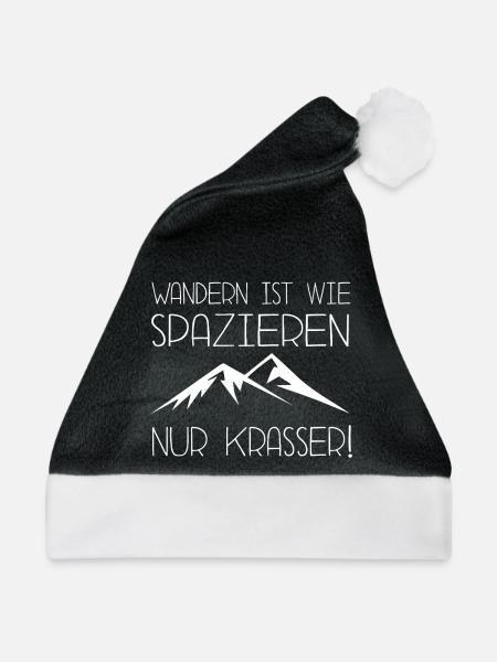 Wandern ist wie spazieren nur krasser - Weihnachtsmütze - Schwarz/Weiß - Vorne