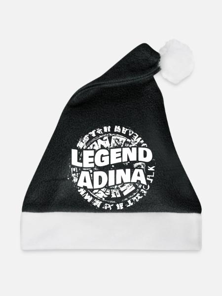 Vorname Adina - Weihnachtsmütze - Schwarz/Weiß