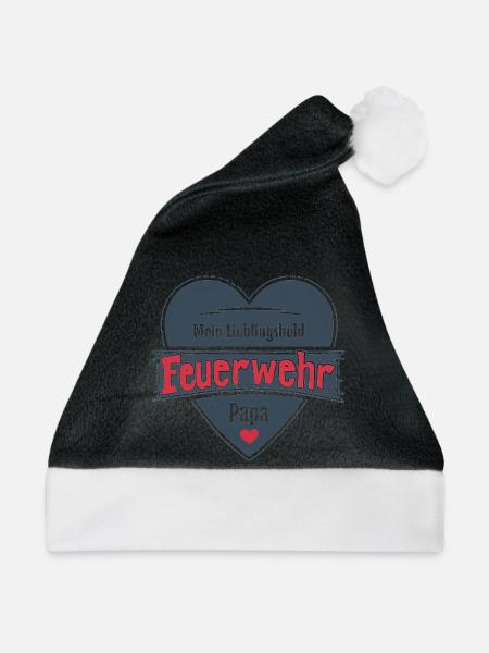 Feuerwehr Papa Mein Lieblingsheld Geschenk - Weihnachtsmütze - Schwarz/Weiß