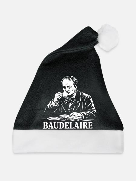 Baudelaire Kaffee & Bücher - Weihnachtsmütze - Schwarz/Weiß - Vorne
