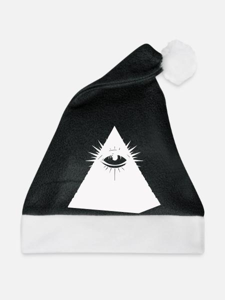 Pyramidenauge Symbol Illuminati - Weihnachtsmütze - Schwarz/Weiß - Vorne