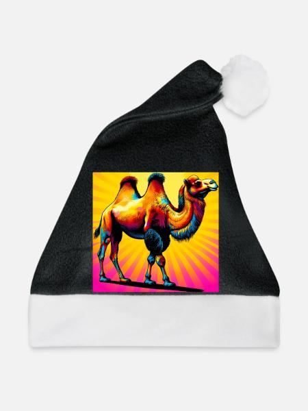 Kamel - Weihnachtsmütze - Schwarz/Weiß
