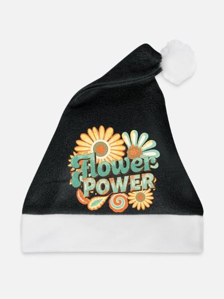 Flower Power Retrogo - Weihnachtsmütze - Schwarz/Weiß