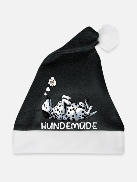 Hundemüde Dalmatiner Dalmatinerbesitzer Dalmatine - Weihnachtsmütze - Schwarz/Weiß