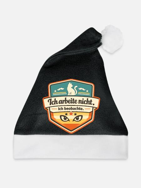 Beobachter Badge: Ich beobachte - Weihnachtsmütze - Schwarz/Weiß