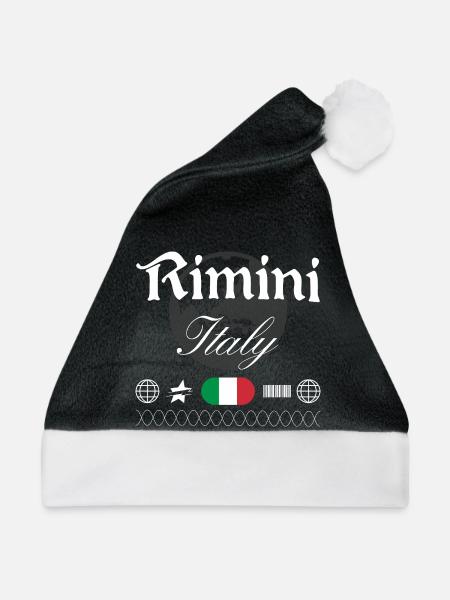 Rimini Italien Streetwear Reise Souvenir - Weihnachtsmütze - Schwarz/Weiß - Vorne