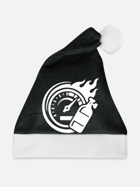 Turbo Boost Tuning Symbol - Weihnachtsmütze - Schwarz/Weiß - Vorne