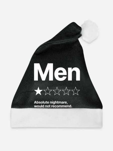 Men Absolute Nightmare Nicht zu empfehlen Humor - Weihnachtsmütze - Schwarz/Weiß - Vorne