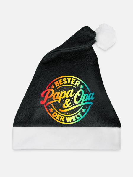 Bester Papa und Opa der Welt - Weihnachtsmütze - Schwarz/Weiß