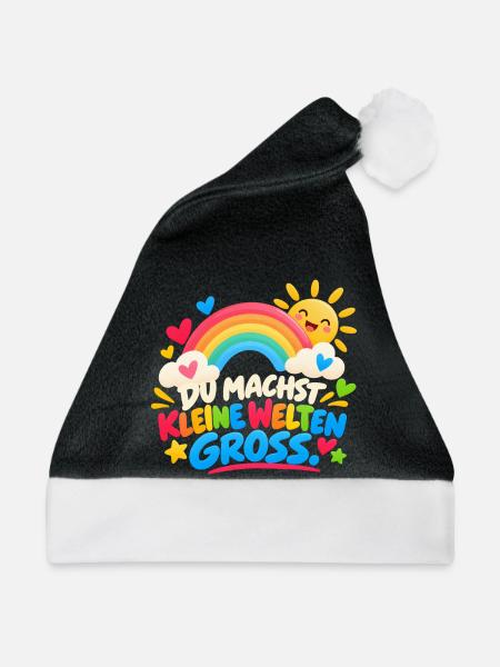 Du machst kleine Welten groß - Weihnachtsmütze - Schwarz/Weiß