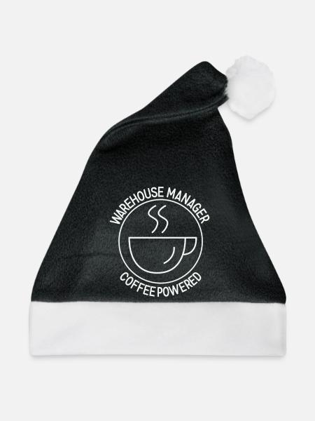 Warehouse Manager Coffee Powered - Weihnachtsmütze - Schwarz/Weiß - Vorne