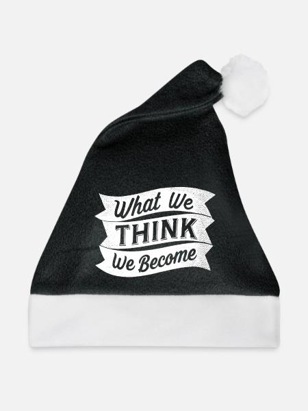 what we think we become - Weihnachtsmütze - Schwarz/Weiß - Vorne