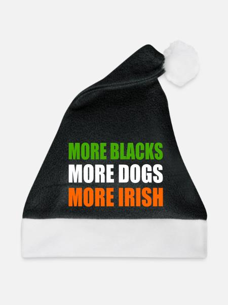 More blacks more dogs more irish - Weihnachtsmütze - Schwarz/Weiß - Vorne
