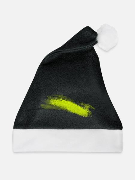 Neon Lime Pinselstrich - Weihnachtsmütze - Schwarz/Weiß
