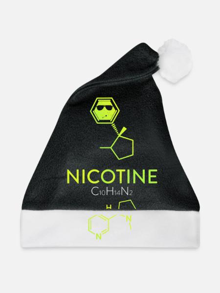Nikotin Molekül - Chemie Element - Weihnachtsmütze - Schwarz/Weiß - Vorne