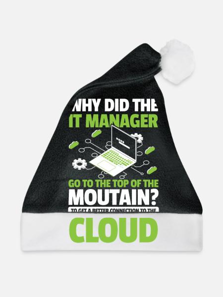 Why did the IT manager go to the top - Weihnachtsmütze - Schwarz/Weiß - Vorne
