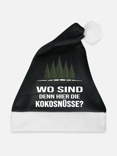 wild Bushcraft outdoor survival Jungel Kokosnüsse - Weihnachtsmütze - Schwarz/Weiß - Vorne