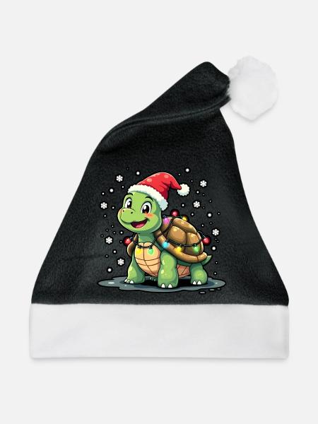 Schildkröte Schildkröten Weihnachten - Weihnachtsmütze - Schwarz/Weiß