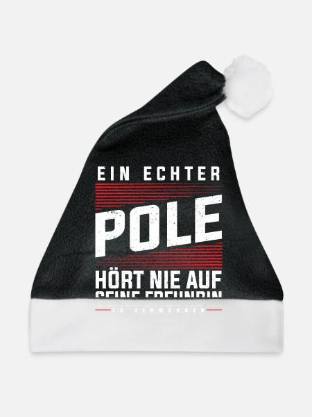 Polen - Ein Echter Pole - Weihnachtsmütze - Schwarz/Weiß