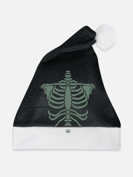 skelett body - Weihnachtsmütze - Schwarz/Weiß