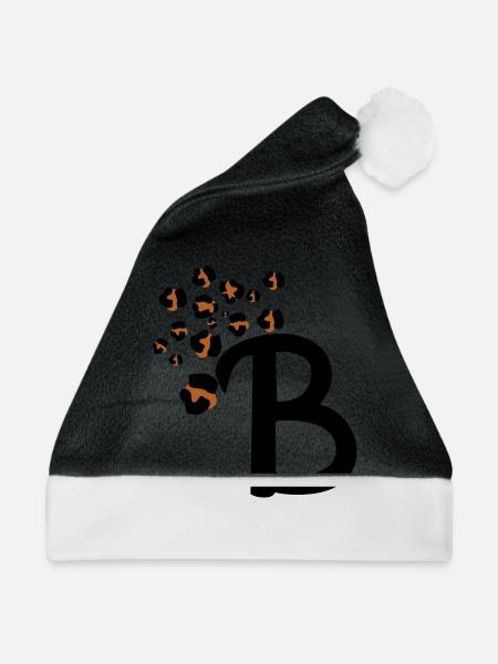 Buchstabe b Leopardenmuster - Weihnachtsmütze - Schwarz/Weiß