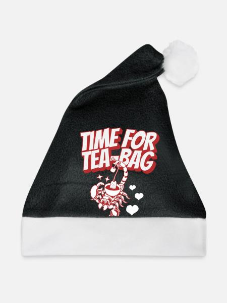 Time for Teabag - Weihnachtsmütze - Schwarz/Weiß