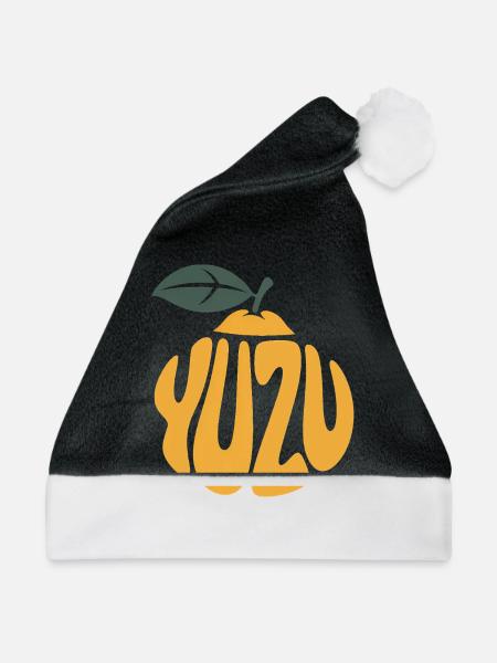 Yuzu - Cooles Frucht-Logo - Weihnachtsmütze - Schwarz/Weiß - Vorne