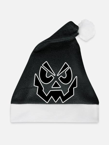 Horror Gesicht - Weihnachtsmütze - Schwarz/Weiß - Vorne