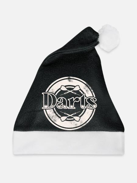 Dart Darten Darts - Weihnachtsmütze - Schwarz/Weiß - Vorne