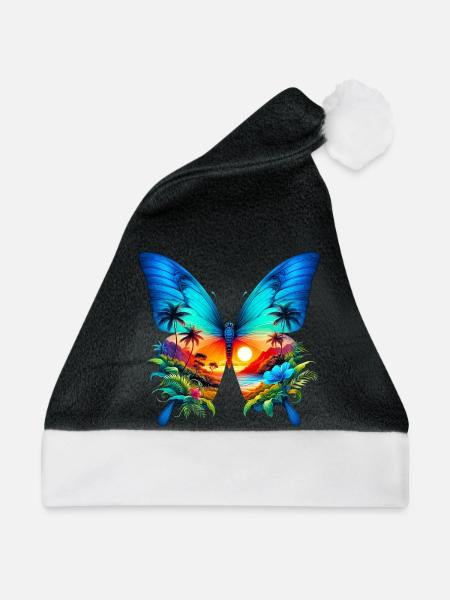 Schmetterling - Weihnachtsmütze - Schwarz/Weiß