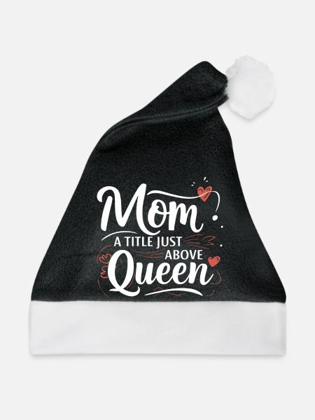 Mama - ein Titel knapp über Queen - Weihnachtsmütze - Schwarz/Weiß - Vorne