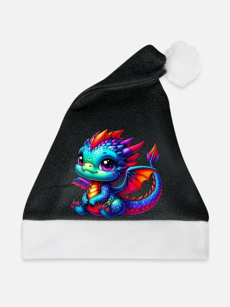 Drache - Weihnachtsmütze - Schwarz/Weiß