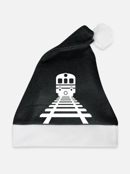 Eisenbahn Zeichnung - Weihnachtsmütze - Schwarz/Weiß
