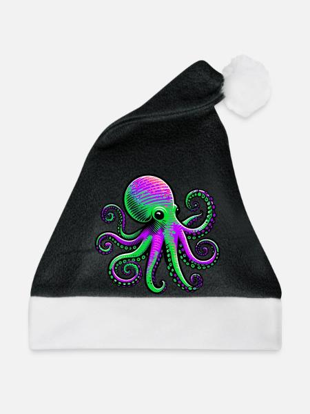 Krake - Weihnachtsmütze - Schwarz/Weiß
