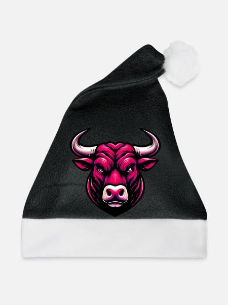 Stier - Weihnachtsmütze - Schwarz/Weiß