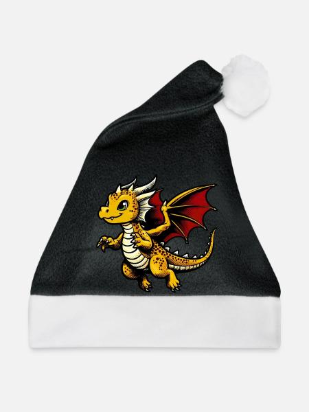 Drache - Weihnachtsmütze - Schwarz/Weiß