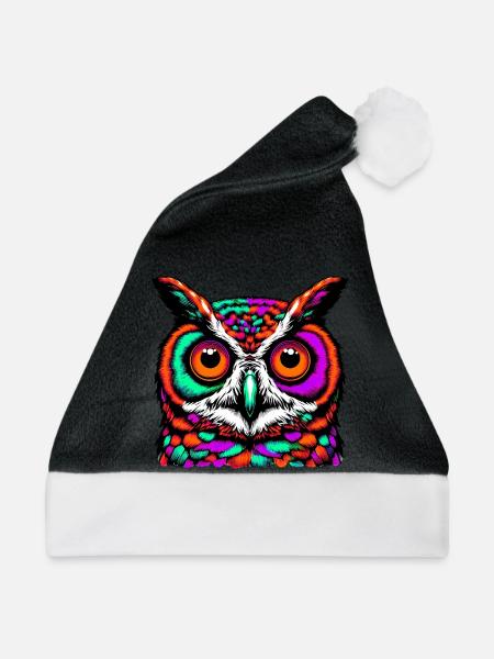 Eule - Weihnachtsmütze - Schwarz/Weiß