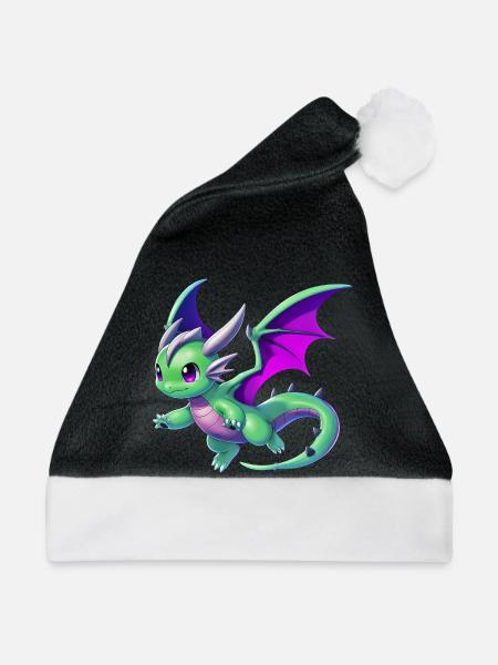Drache - Weihnachtsmütze - Schwarz/Weiß