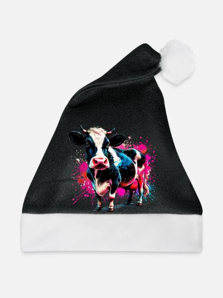 Kuh - Weihnachtsmütze - Schwarz/Weiß