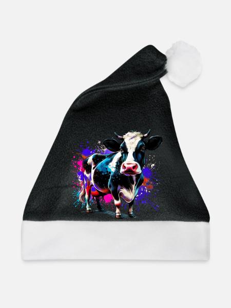 Kuh - Weihnachtsmütze - Schwarz/Weiß