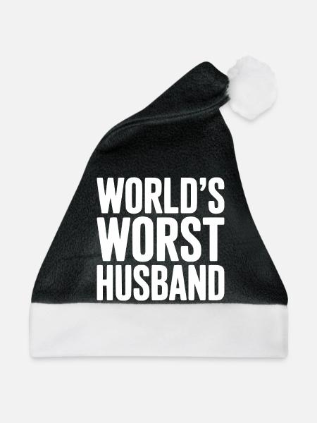 Der schlimmste Ehemann der Welt - Weihnachtsmütze - Schwarz/Weiß - Vorne