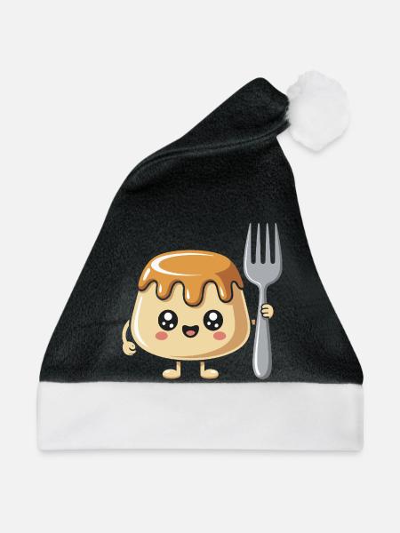 Pudding Mit Gabel - Weihnachtsmütze - Schwarz/Weiß