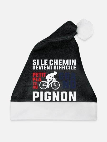 Wenn der Weg schwierig wird – Radfahrer-Geschenk - Weihnachtsmütze - Schwarz/Weiß - Vorne