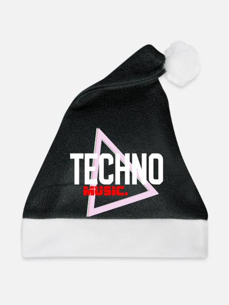 Techno Neon Dreieck Puls - Weihnachtsmütze - Schwarz/Weiß