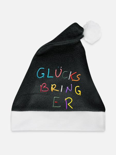 Glücksbringer Farbenspiel - Weihnachtsmütze - Schwarz/Weiß - Vorne