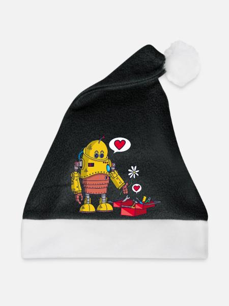 Der Roboter und die Liebe - Weihnachtsmütze - Schwarz/Weiß
